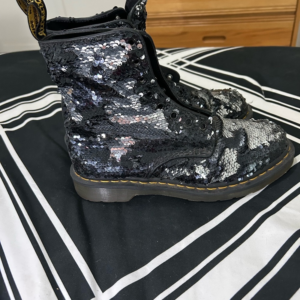 Sequin Lace-Up Dr Martens Boots